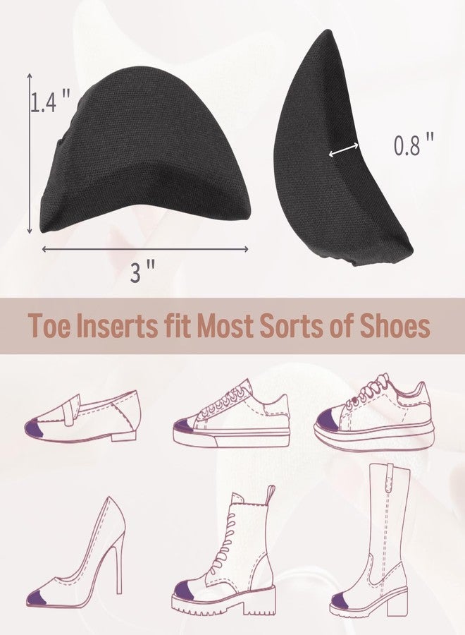 EACOZY Toe Inserts for Shoes Too Big, 4 Pairs Shoe Inserts for Women Men, Foam Toe Filler, Shoe Fitters, Black and Beige - Image 5